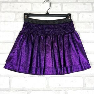 365 Kids Garanimals Girls Purple Metallic Tiered Smocked Skirt Size 10